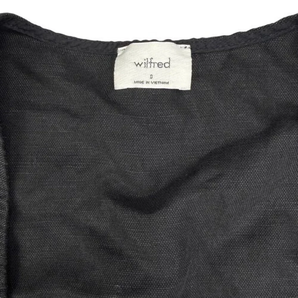 Aritzia Wilfred Brax Linen Jumpsuit Wide Leg Black